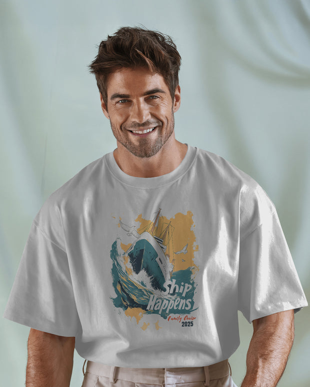 2025 Family Cruise Shirt - Funny Ship Happens Tee, Matching Cruise Shirts, Beach Vacation Shirt, Group Cruise Outfit, Travel Gift