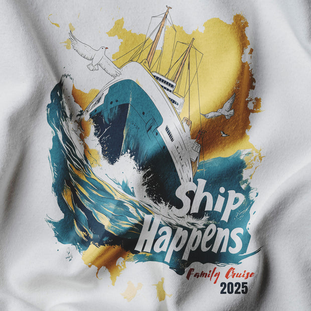 2025 Family Cruise Shirt - Funny Ship Happens Tee, Matching Cruise Shirts, Beach Vacation Shirt, Group Cruise Outfit, Travel Gift