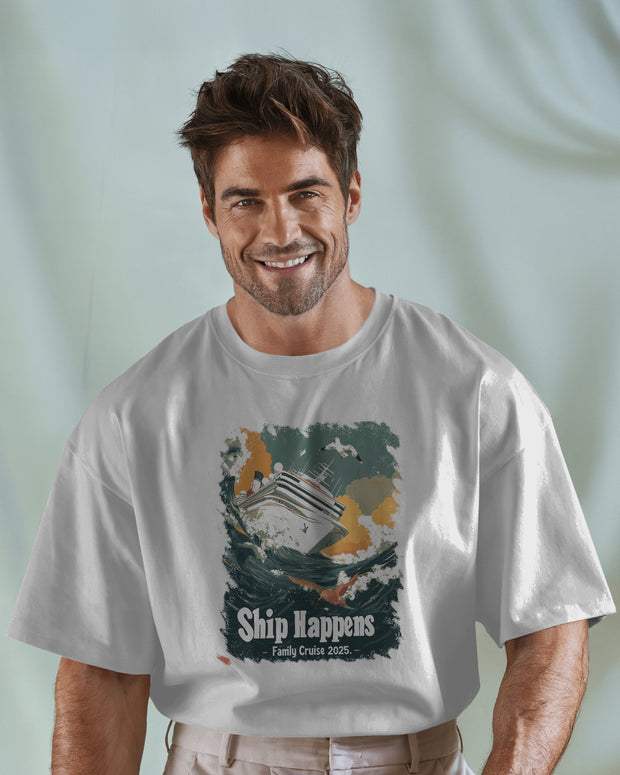 Cruise 2025 Funny Ship Happens Shirt - Family Vacation Tee, Beach Trip Shirt, Matching Cruise Shirts, Group Travel Outfit, Gift Idea