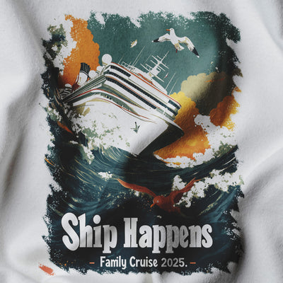 Cruise 2025 Funny Ship Happens Shirt - Family Vacation Tee, Beach Trip Shirt, Matching Cruise Shirts, Group Travel Outfit, Gift Idea