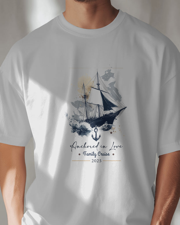Anchored in Love Family Cruise 2025 Shirt - Matching Cruise Shirts, Beach Vacation Outfit, Group Travel Tee, Family Trip Gift Idea