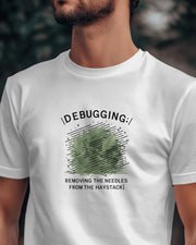 Debugging removing the needles from the haystack,Gift Programmer, Full Stack Developer Tshirt, Funny Web Dev, Coder shirt, Software Engineer