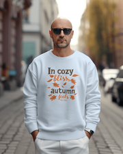 Autumn Bliss Crewneck Sweatshirt, Cozy Fall Typography Jumper, Unisex Pullover, Seasonal Sweatshirt, Fall Leaves Sweatshirt, Autumn Gift