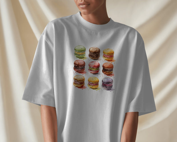 Macrons,delicious,colorfull,graphic,sweets,backery, watercolor.