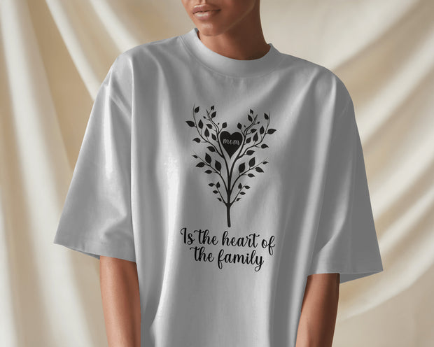 Mom Shirt The Heart of the Family TShirt, Mothers Day Gift, Gifts for Her, Sentimental Mom Tee, Family Tree Design, Tattoo Art Style 1058