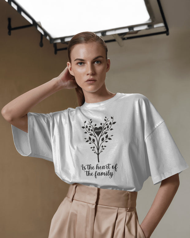 Mom Shirt The Heart of the Family TShirt, Mothers Day Gift, Gifts for Her, Sentimental Mom Tee, Family Tree Design, Tattoo Art Style 1058