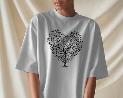 Tree of Life Shirt Heart Shaped Tree TShirt, Gifts for Women, Nature Lover Tee, Meaningful Gift, Boho Aesthetic Shirt, Tattoo Art Style 1060
