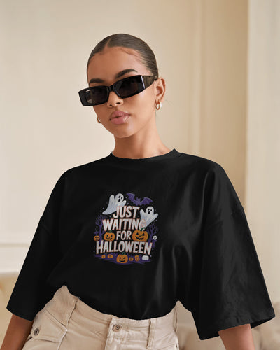 Vintage Bats Halloween Tee, Retro Witch Shirt, Waiting for Halloween Comfort Colors Tee, Fall Apparel, Unisex Tee