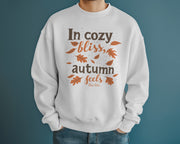 Autumn Bliss Crewneck Sweatshirt, Cozy Fall Typography Jumper, Unisex Pullover, Seasonal Sweatshirt, Fall Leaves Sweatshirt, Autumn Gift