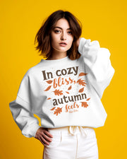 Autumn Bliss Crewneck Sweatshirt, Cozy Fall Typography Jumper, Unisex Pullover, Seasonal Sweatshirt, Fall Leaves Sweatshirt, Autumn Gift